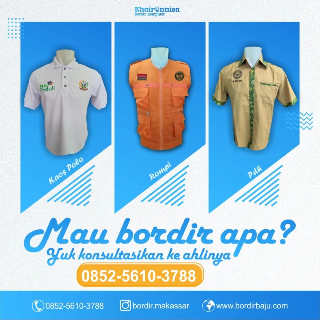 konveksi bordir komputer makassar 0852.5610.3788